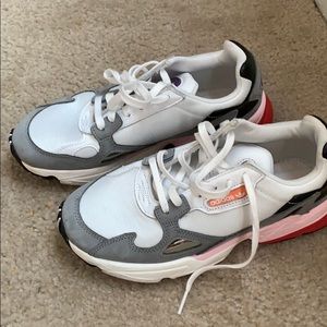 Adidas sneakers pink gray and white women size 6.5